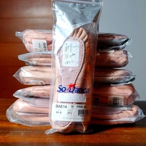 SoDanca UNISEX Youth Ballet Slippers Dance Leather Pink Full Suede Sole 25 SIZES